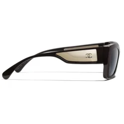 Chanel - Rectangle Sunglasses - Dark Red White Gold - Chanel Eyewear - Avvenice