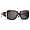 Chanel - Rectangle Sunglasses - Dark Tortoise Brown - Chanel Eyewear - Avvenice