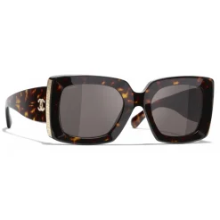 Chanel - Rectangle Sunglasses - Dark Tortoise Brown - Chanel Eyewear - Avvenice