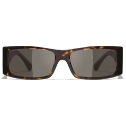 Chanel - Rectangle Sunglasses - Dark Tortoise Brown - Chanel Eyewear - Avvenice