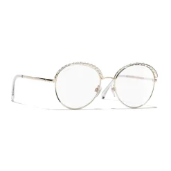 Chanel - Round Sunglasses - Gold Transparent - Chanel Eyewear - Avvenice