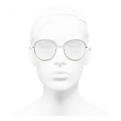 Chanel - Round Sunglasses - Gold Transparent - Chanel Eyewear - Avvenice