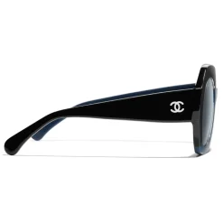 Chanel - Round Sunglasses - Black Blue - Chanel Eyewear - Avvenice