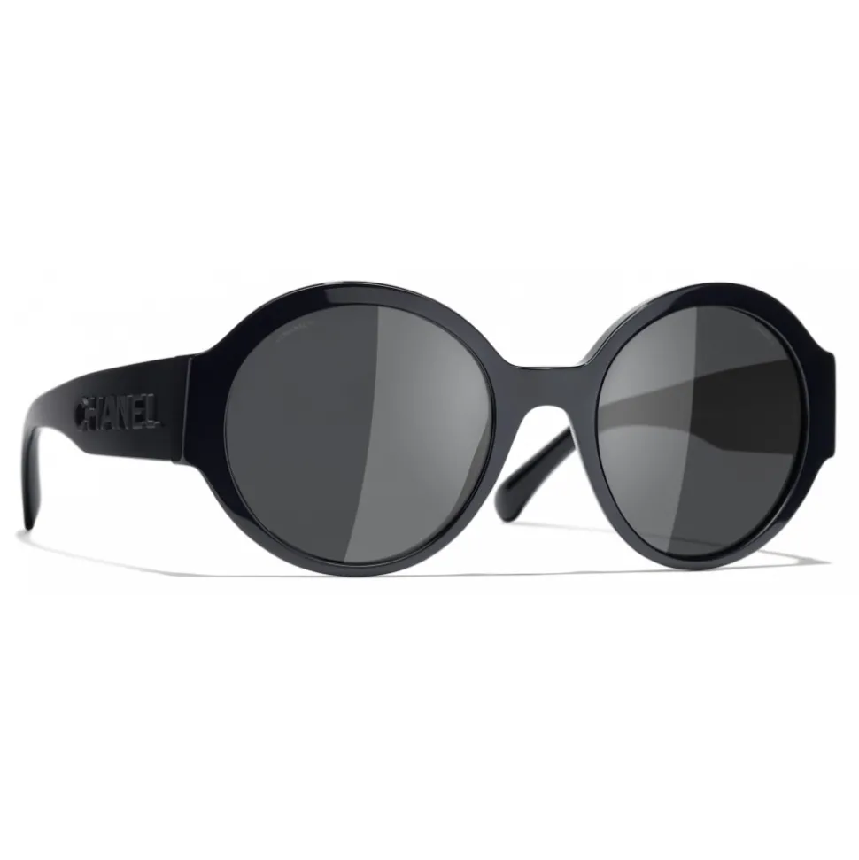 Chanel - Round Sunglasses - Dark Blue Gray - Chanel Eyewear - Avvenice
