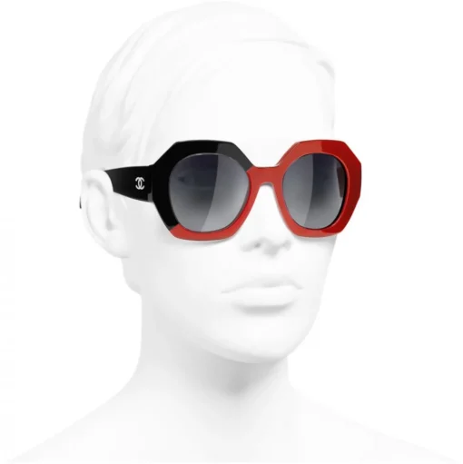 Chanel - Round Sunglasses - Black Coral Gray - Chanel Eyewear - Avvenice