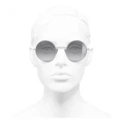 Chanel - Round Sunglasses - Silver Gray - Chanel Eyewear - Avvenice