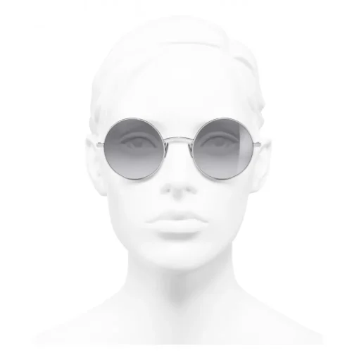 Chanel - Round Sunglasses - Silver Gray - Chanel Eyewear - Avvenice