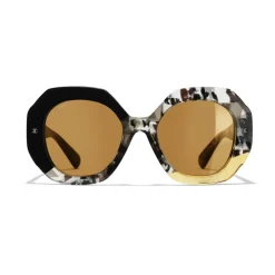 Chanel - Round Sunglasses - Black Yellow - Chanel Eyewear - Avvenice