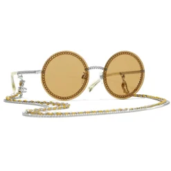 Chanel - Round Sunglasses - Silver Yellow - Chanel Eyewear - Avvenice