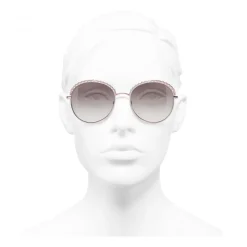 Chanel - Round Sunglasses - Pink Gold - Chanel Eyewear - Avvenice