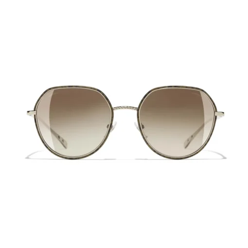 Chanel - Round Sunglasses - Gold Tortoise Brown - Chanel Eyewear - Avvenice