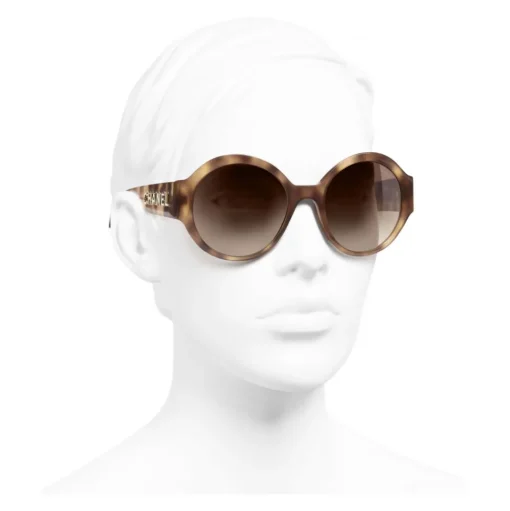 Chanel - Round Sunglasses - Light Tortoise Brown - Chanel Eyewear - Avvenice