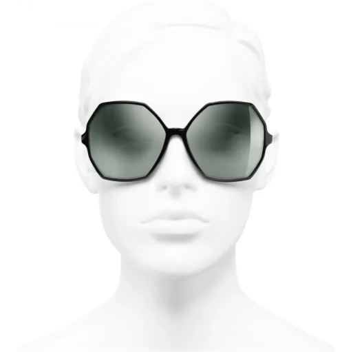 Chanel - Round Sunglasses - Black Green Mirror - Chanel Eyewear - Avvenice