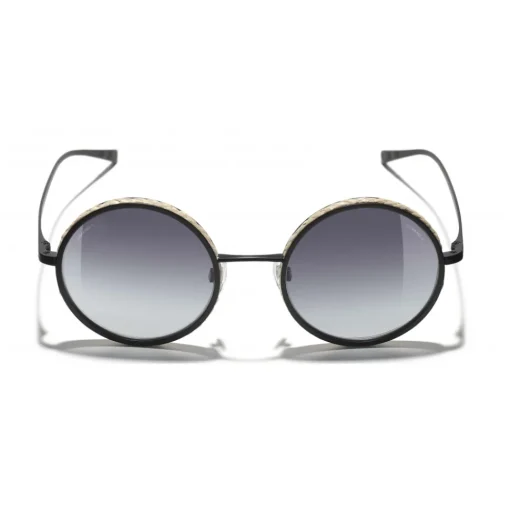Chanel - Round Sunglasses - Black Gray- Chanel Eyewear - Avvenice