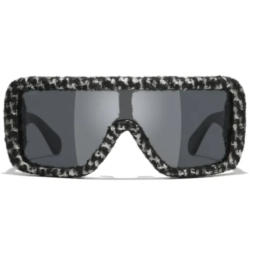 Chanel - Shield Sunglasses - Black White Gray - Chanel Eyewear - Avvenice