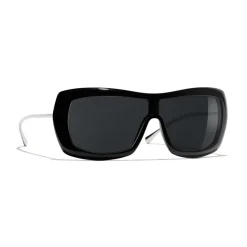 Chanel - Shield Sunglasses - Black Gray - Chanel Eyewear - Avvenice