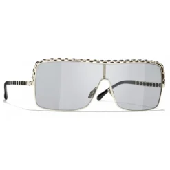 Chanel - Shield Sunglasses - Light Gray - Chanel Eyewear - Avvenice