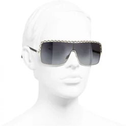 Chanel - Shield Sunglasses - Gray Gradient - Chanel Eyewear - Avvenice