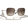 Chanel - Square Sunglasses - Gold Brown - Chanel Eyewear - Avvenice