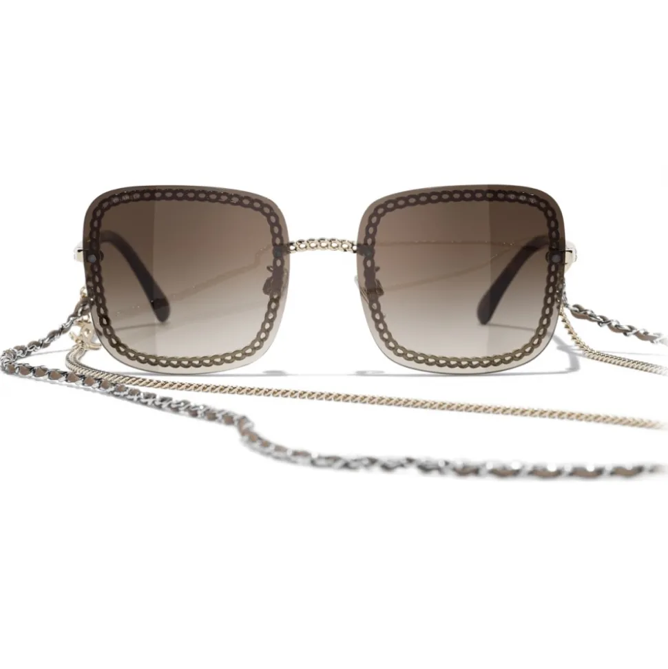 Chanel - Square Sunglasses - Gold Brown - Chanel Eyewear - Avvenice