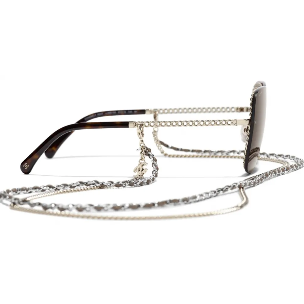 Chanel - Square Sunglasses - Gold Brown - Chanel Eyewear - Avvenice