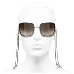 Chanel - Square Sunglasses - Gold Brown - Chanel Eyewear - Avvenice