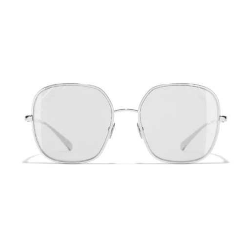 Chanel - Square Sunglasses - Silver Light Gray - Chanel Eyewear - Avvenice