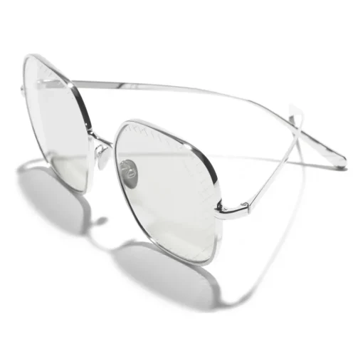 Chanel - Square Sunglasses - Silver Light Gray - Chanel Eyewear - Avvenice