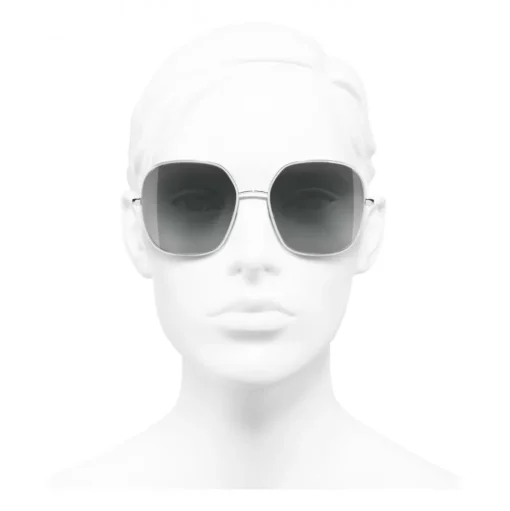 Chanel - Square Sunglasses - Silver Light Gray - Chanel Eyewear - Avvenice