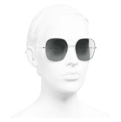 Chanel - Square Sunglasses - Silver Light Gray - Chanel Eyewear - Avvenice