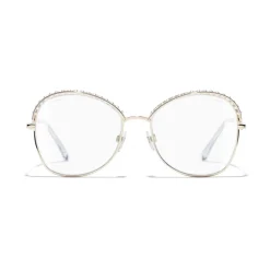 Chanel - Square Sunglasses - Gold Transparent - Chanel Eyewear - Avvenice