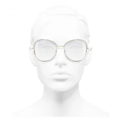 Chanel - Square Sunglasses - Gold Transparent - Chanel Eyewear - Avvenice