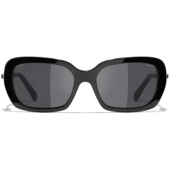 Chanel - Square Sunglasses - Black Gray - Chanel Eyewear - Avvenice