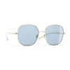 Chanel - Square Sunglasses - Gold Light Blue - Chanel Eyewear - Avvenice