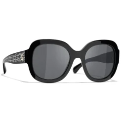Chanel - Square Sunglasses - Black Gray - Chanel Eyewear - Avvenice