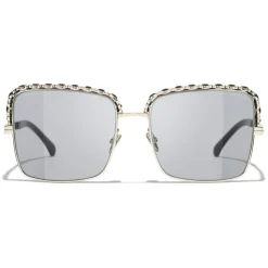 Chanel - Square Sunglasses - Light Gray - Chanel Eyewear - Avvenice