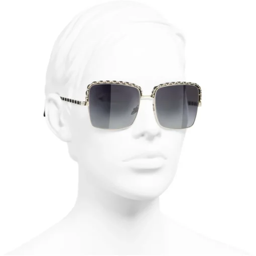 Chanel - Square Sunglasses - Light Gray - Chanel Eyewear - Avvenice