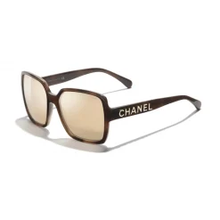 Chanel - Square Sunglasses - Brown Gold Mirror - Chanel Eyewear - Avvenice