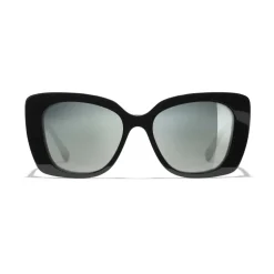 Chanel - Square Sunglasses - Black Green mirror - Chanel Eyewear - Avvenice