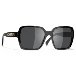 Chanel - Square Sunglasses - Black Gray - Chanel Eyewear - Avvenice