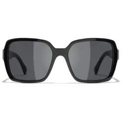 Chanel - Square Sunglasses - Black Gray - Chanel Eyewear - Avvenice