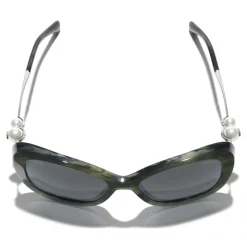 Chanel - Square Sunglasses - Green Tortoise Gray - Chanel Eyewear - Avvenice