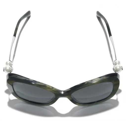 Chanel - Square Sunglasses - Green Tortoise Gray - Chanel Eyewear - Avvenice
