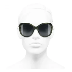 Chanel - Square Sunglasses - Green Tortoise Gray - Chanel Eyewear - Avvenice