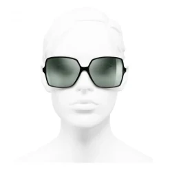 Chanel - Square Sunglasses - Black Green Mirror - Chanel Eyewear - Avvenice