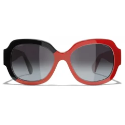 Chanel - Square Sunglasses - Black Coral Gray - Chanel Eyewear - Avvenice