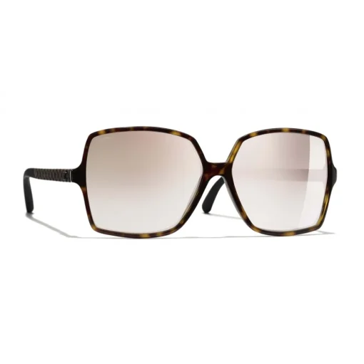 Chanel - Square Sunglasses - Dark Tortoise Beige Mirror - Chanel Eyewear - Avvenice