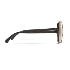 Chanel - Square Sunglasses - Dark Tortoise Beige Mirror - Chanel Eyewear - Avvenice