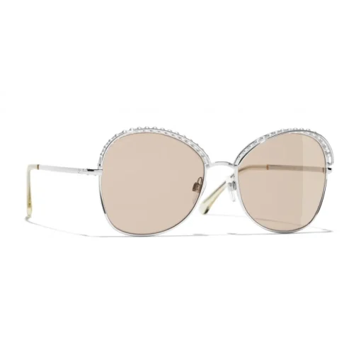 Chanel - Square Sunglasses - Silver Beige - Chanel Eyewear - Avvenice
