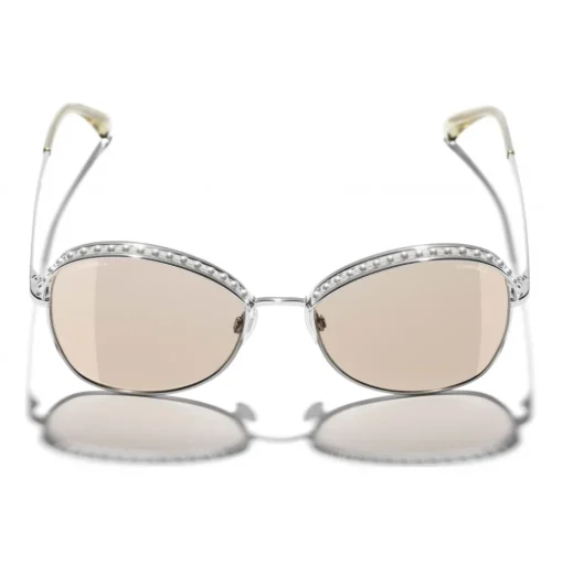 Chanel - Square Sunglasses - Silver Beige - Chanel Eyewear - Avvenice